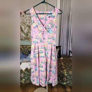 Vintage pink Flamingo Florida Dress XS by Hell Bunny Vixen